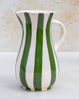 Handmade Striped Ceramic Jug - Red