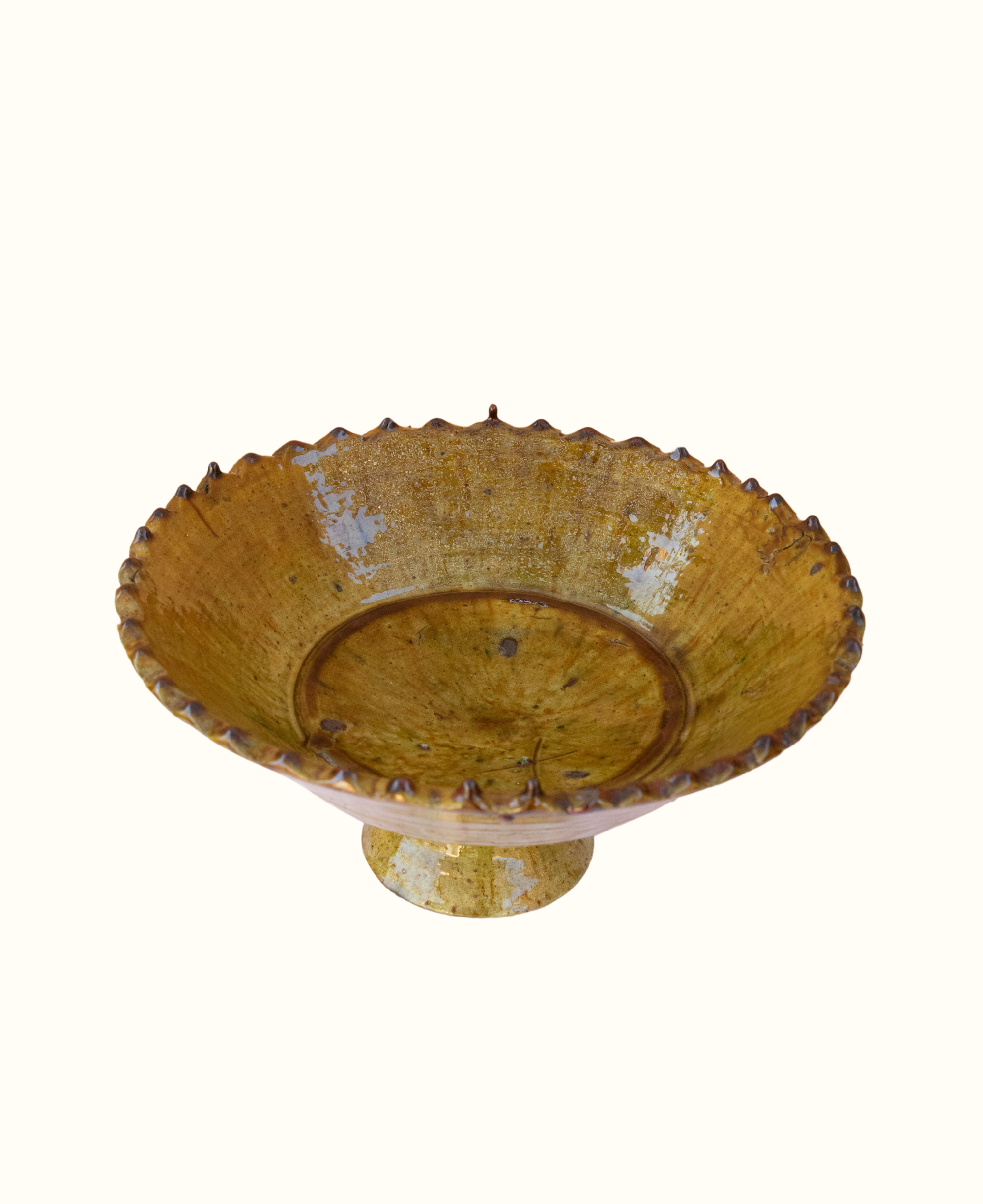 Handmade Tamegroute Ochre Glazed Bowl 