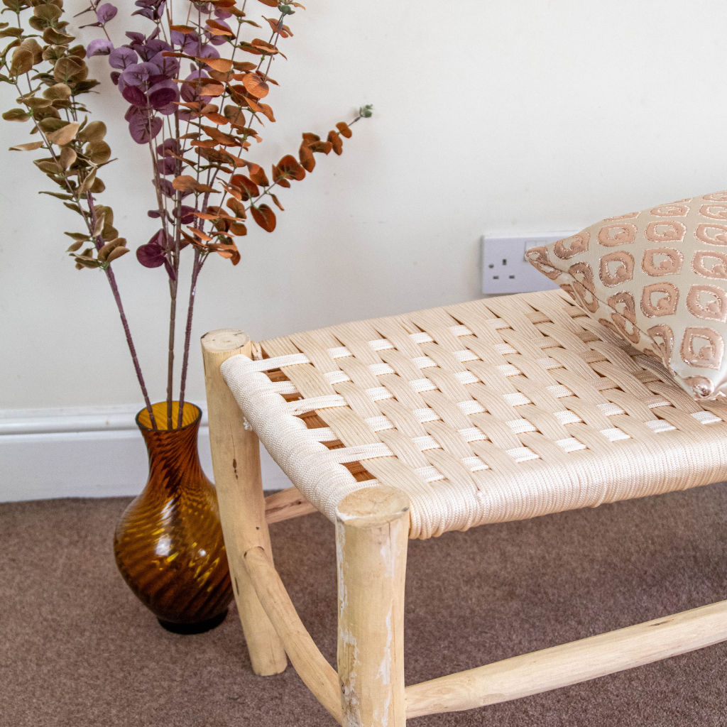 Moroccan Laurel Wood Bench Seat