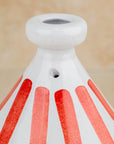 Handmade Moroccan Cooking Tagine - Red Stripes