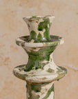 Handmade Tamegroute Splatter Candlestick - Green