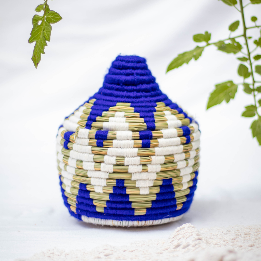 Hand-Woven Moroccan Wool Pot - 036