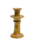 Moroccan Vintage Tamegroute Ochre Candlestick Holder