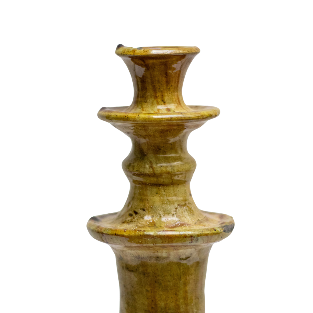 Moroccan Vintage Tamegroute Ochre Candlestick Holder