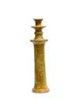 Moroccan Vintage Tamegroute Ochre Candlestick Holder