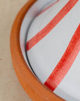 Handmade Moroccan Cooking Tagine - Red Stripes