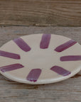Handmade Striped Coffee Cup & Saucer - Purple
