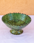 Moroccan Handmade Tamegroute Green Glazed Pedestal Fruit Bowl