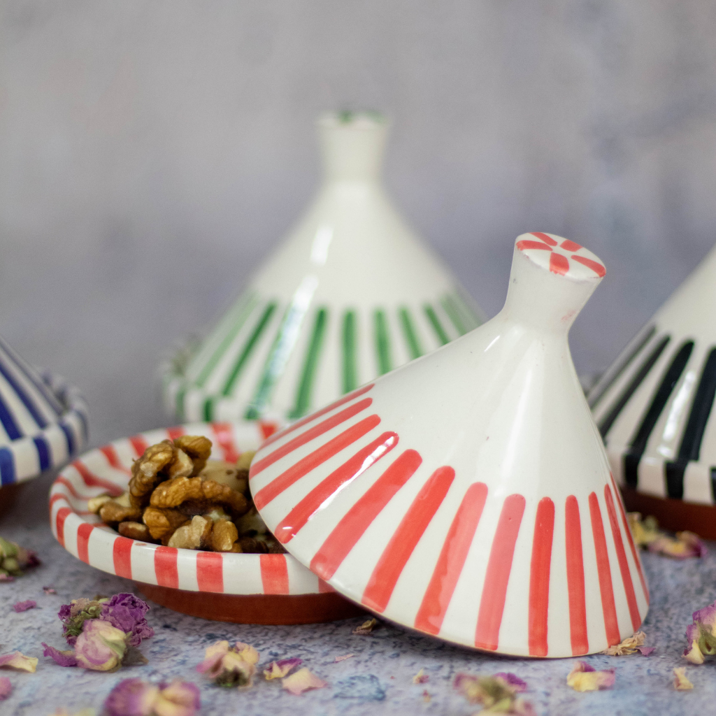 Moroccan Ceramic Serving Tagine Pot and Lid