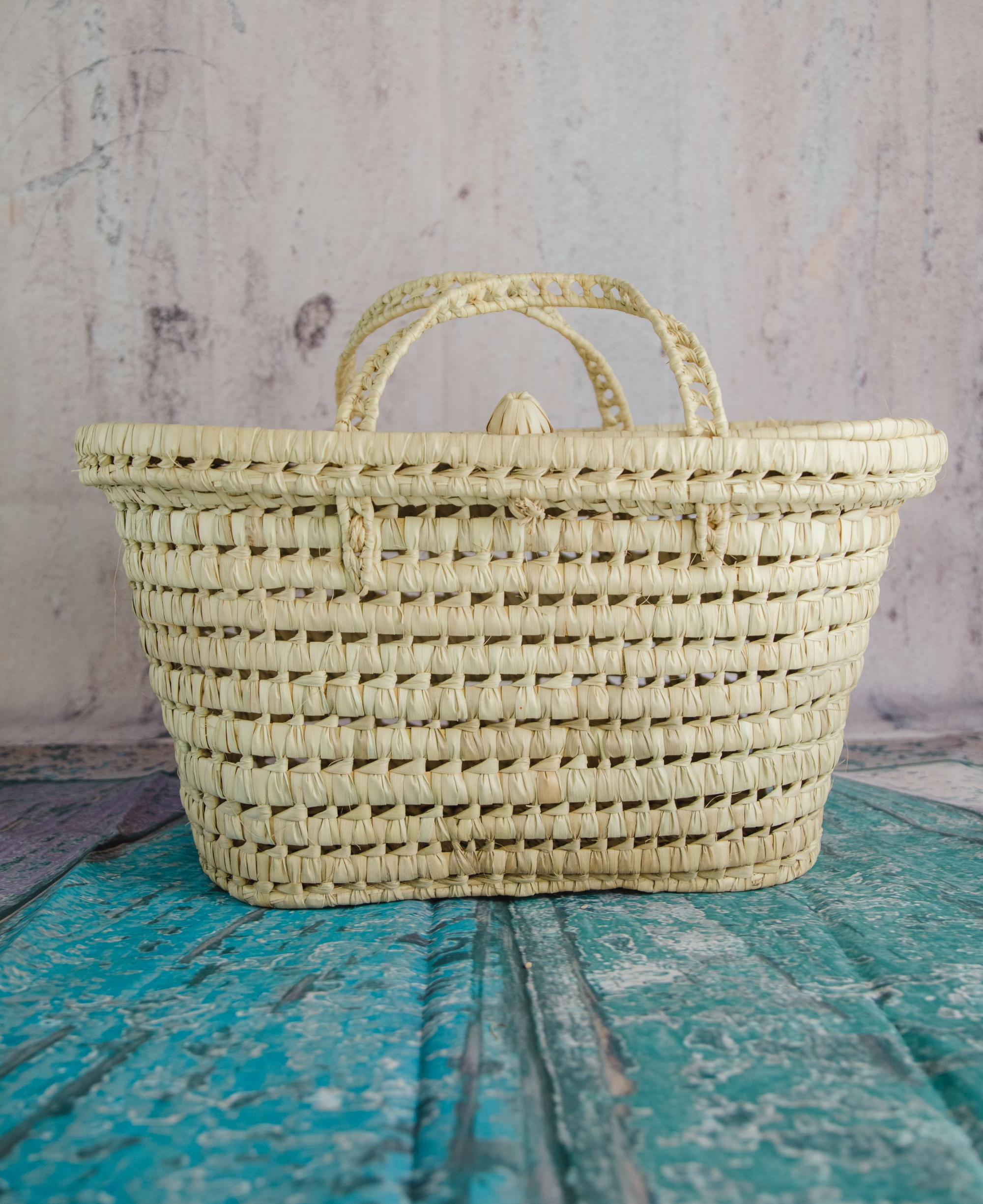 Wicker Storage Trunk Baskets - Palm Leaf Storage Chests - Handmade Rattan Basket Storage