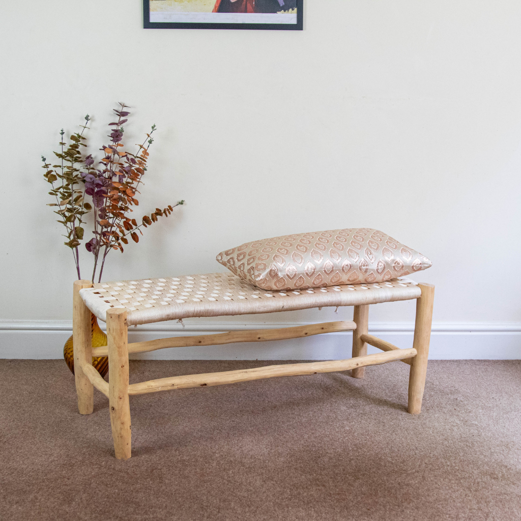 Moroccan Laurel Wood Bench Seat