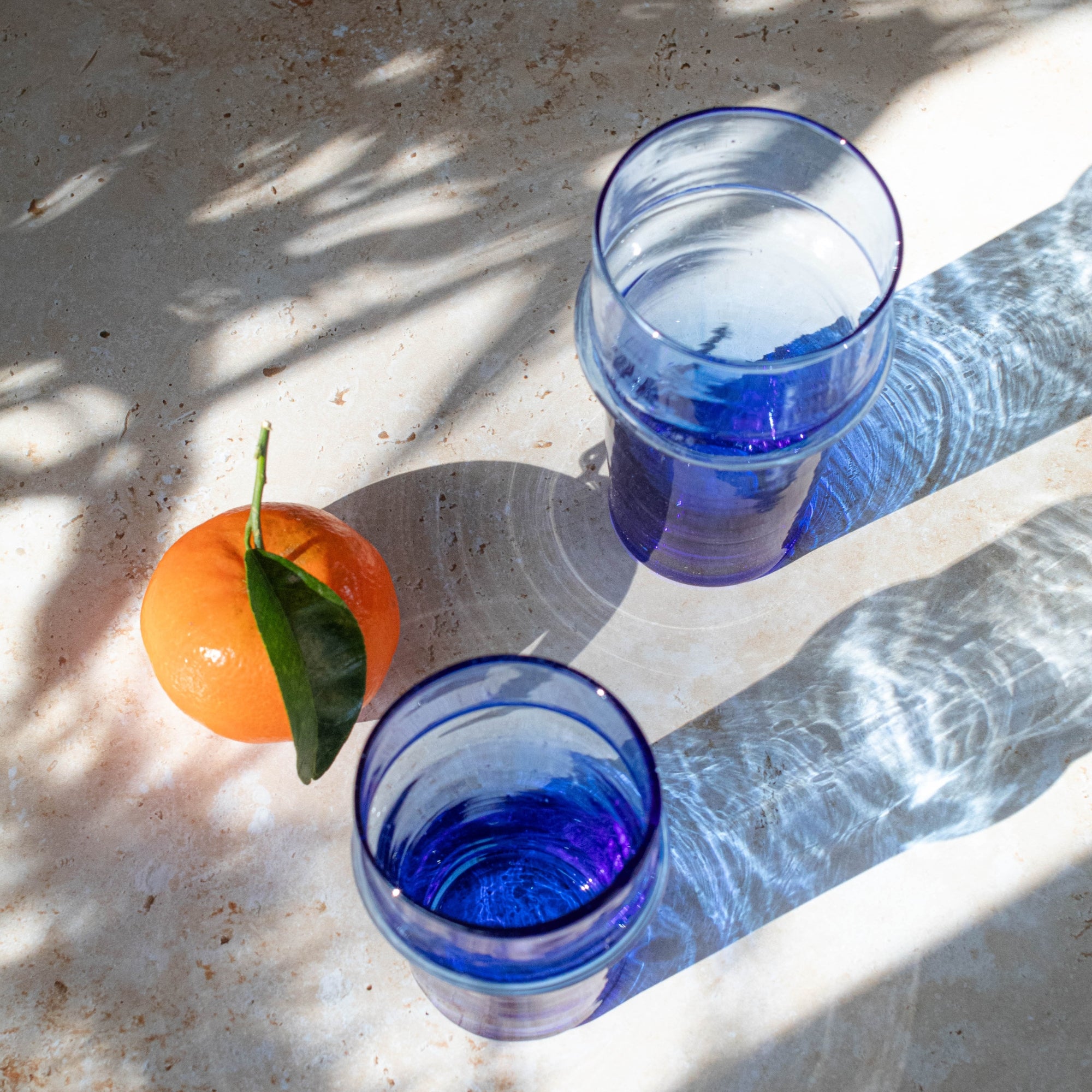 Handmade Beldi Tea Glasses Set - Blue