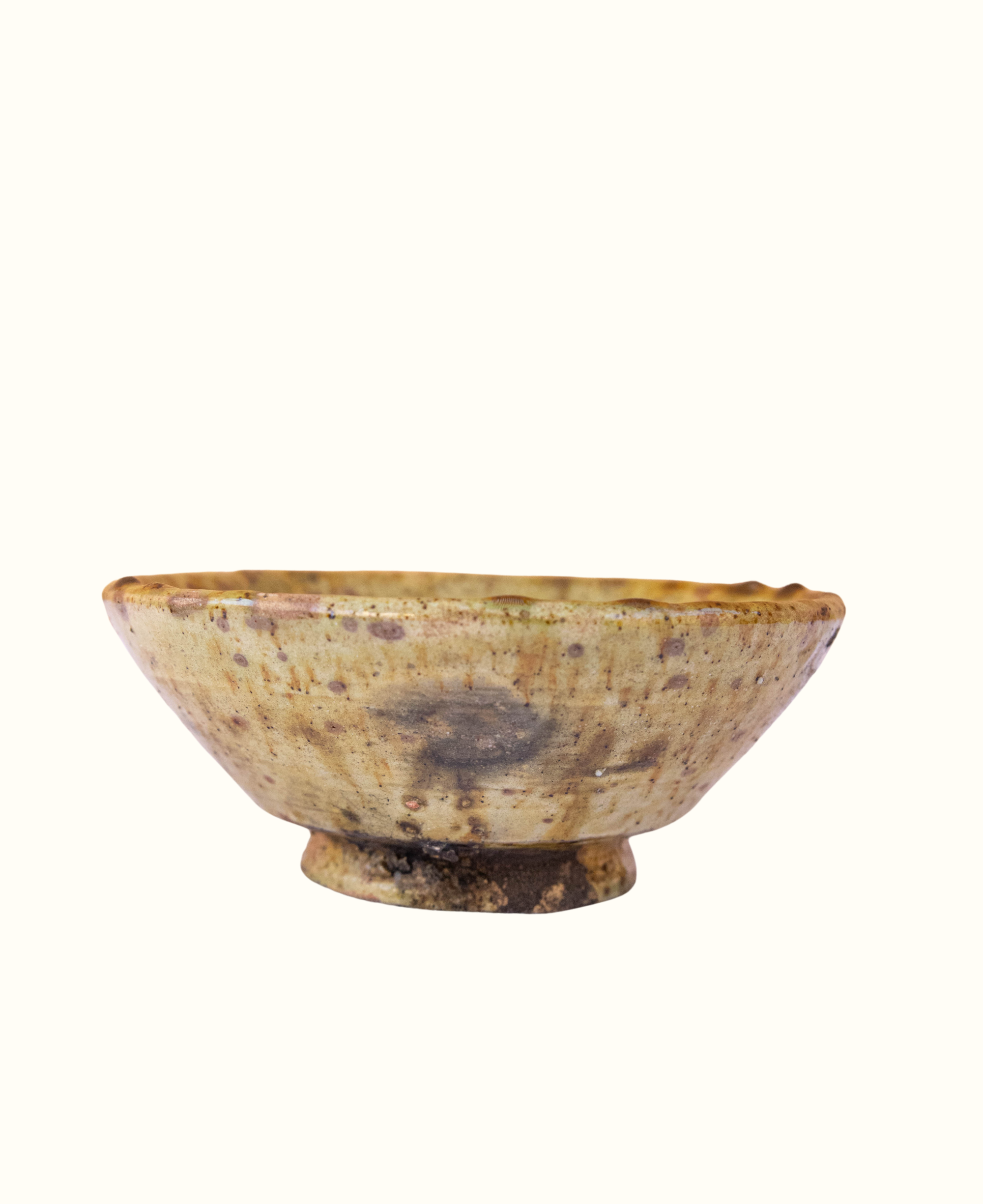 Moroccan Vintage Tamegroute Ochre Glazed Bowls