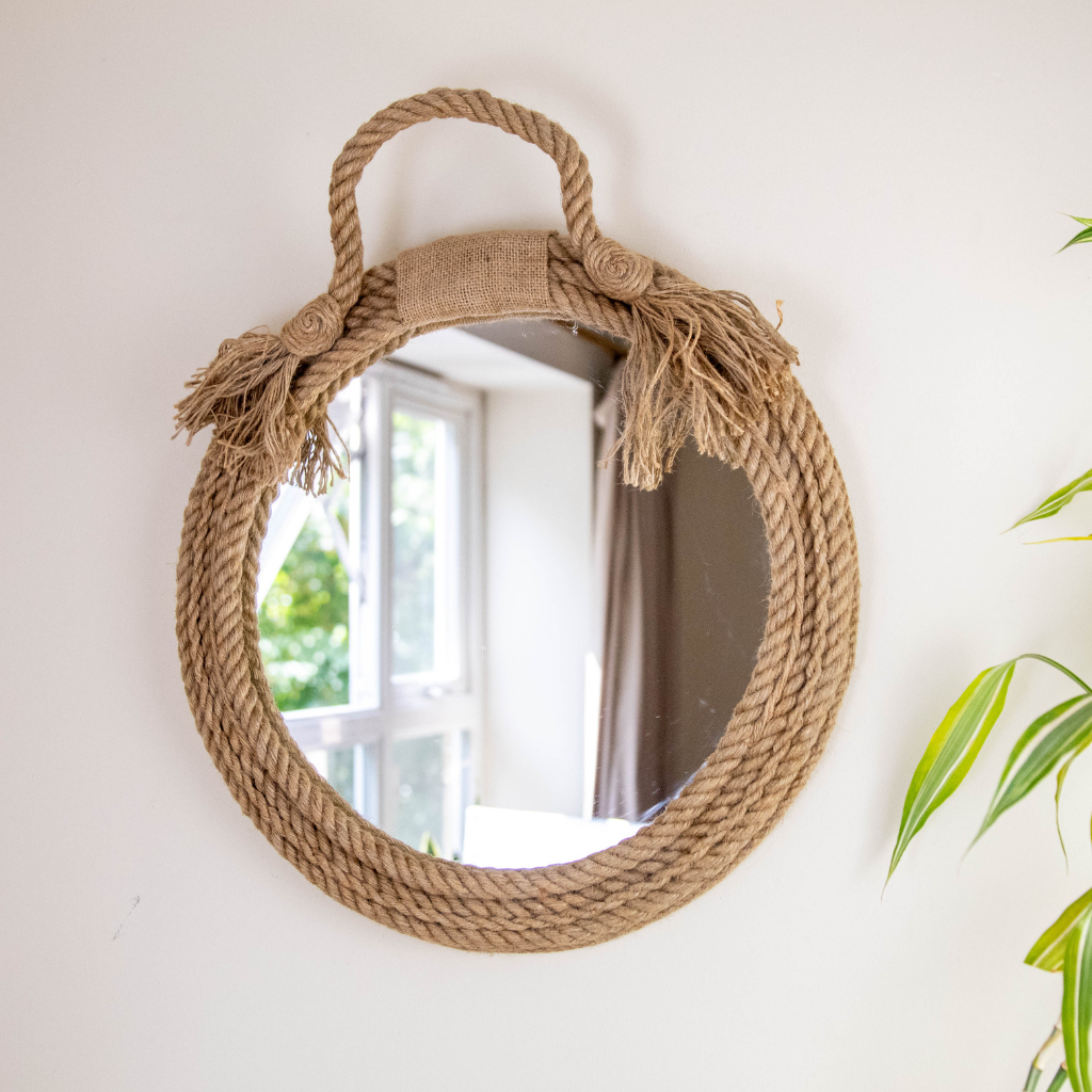 Decorative Hanging Mirror Rope Bathroom