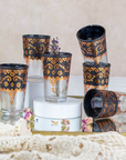 Moroccan Tea Glasses with Gold Decoration Set of 6