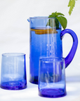 Set of 6 Recycled Moroccan Tumbler Highball Beldi Glass Blue