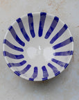 Handmade Moroccan Ceramic Bowl - Blue Stripes