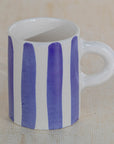 Handmade Striped Coffee Mug - Blue