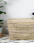 Large Wicker Storage Trunk Palm Leaf Chest Toy Organiser Basket