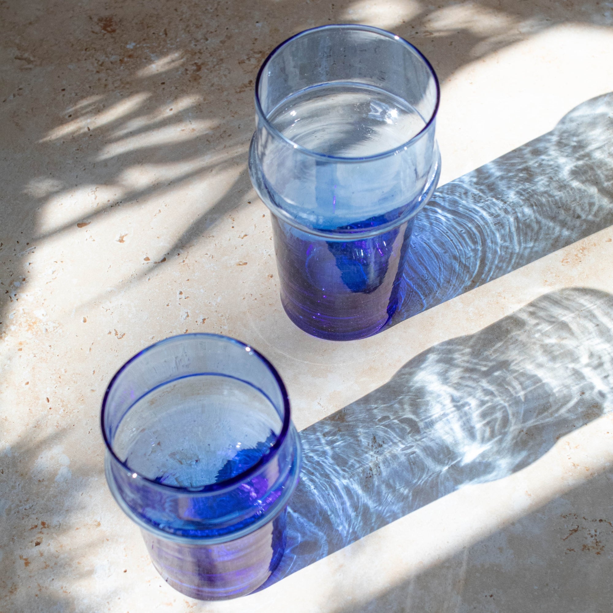 Handmade Beldi Tea Glasses Set - Blue