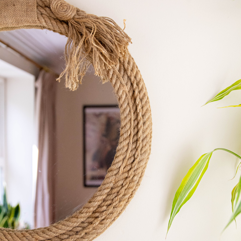 Decorative Hanging Mirror Rope Bathroom