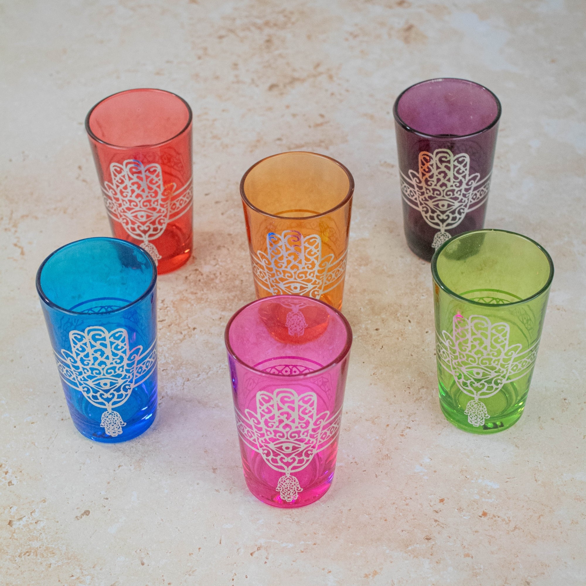 Moroccan Tea Glasses — Hand-Painted Set of 