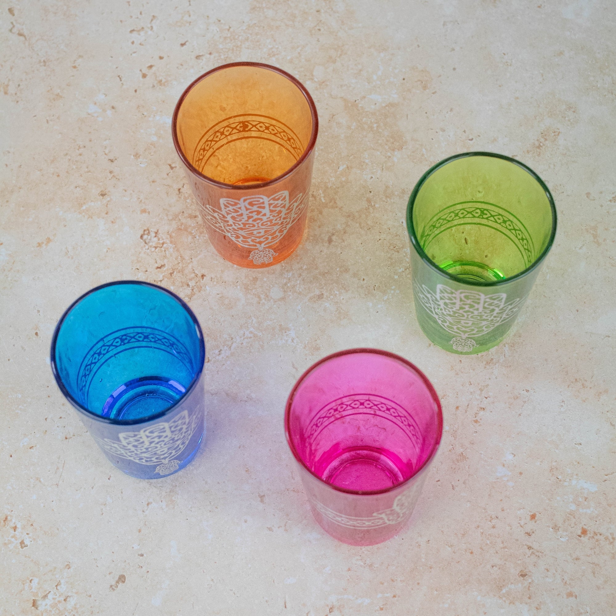 Moroccan Tea Glasses — Hand-Painted Set of 
