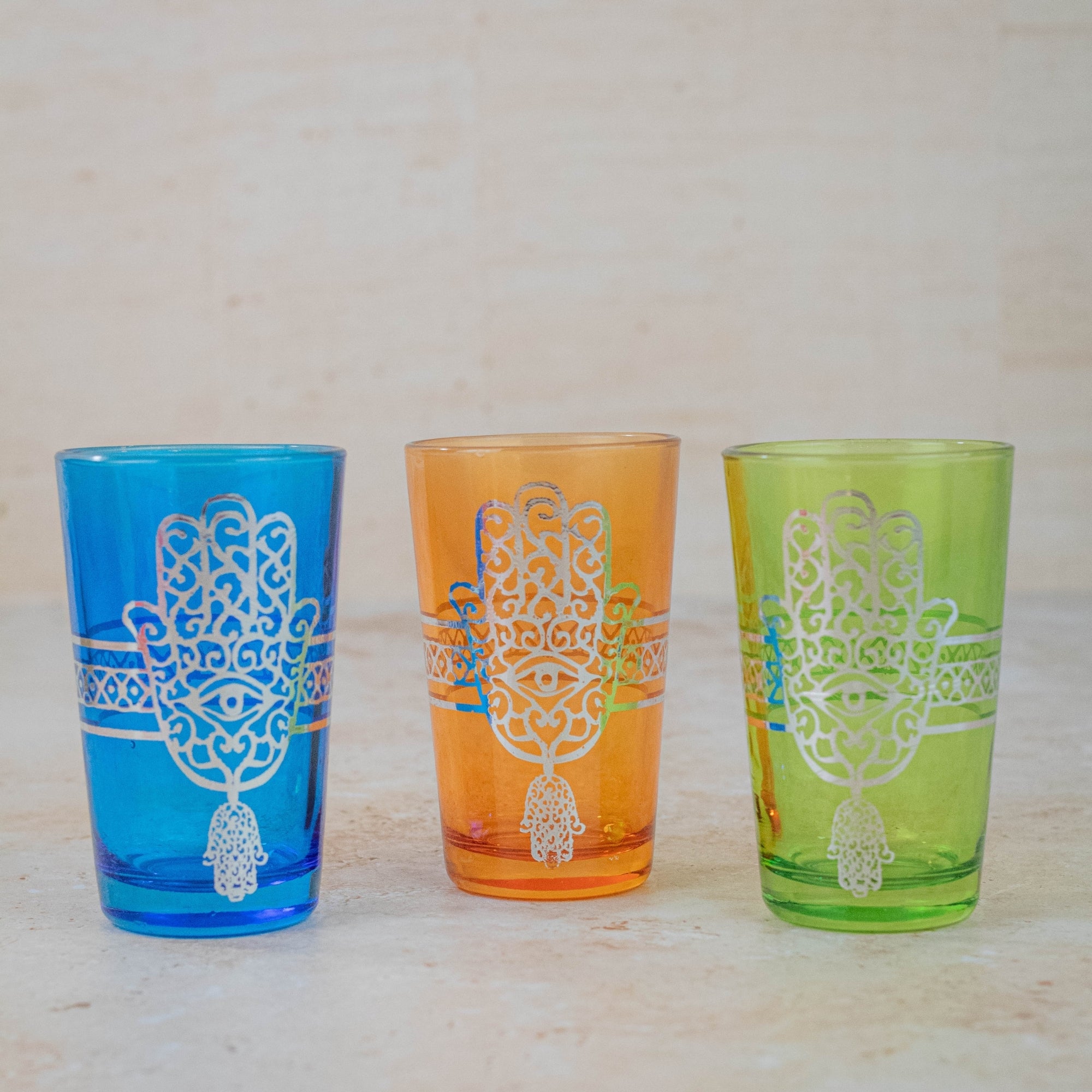 Moroccan Tea Glasses — Hand-Painted Set of 
