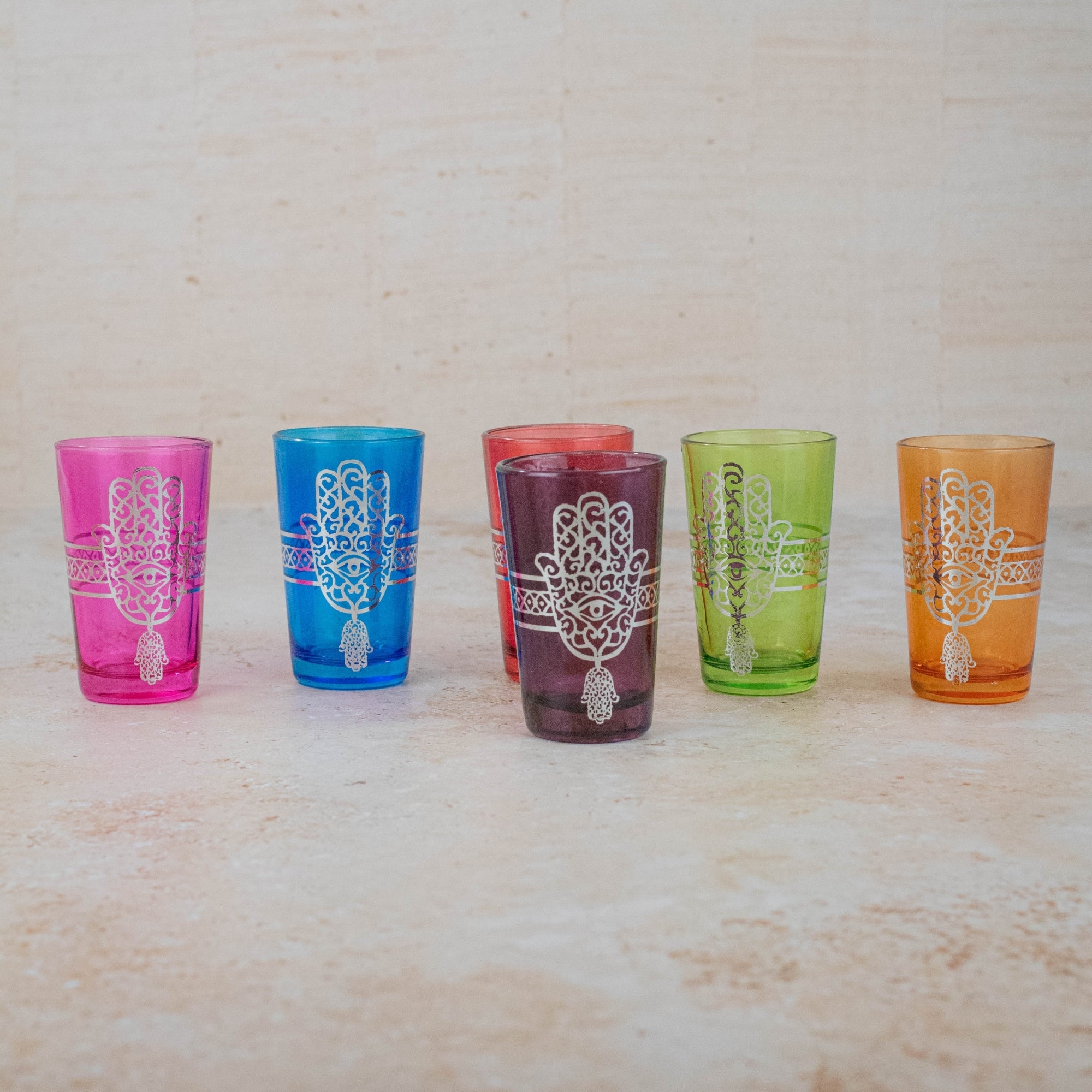 Moroccan Tea Glasses — Hand-Painted Set of 