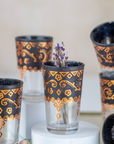 Moroccan Tea Glasses with Gold Decoration Set of 6