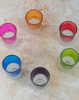 Moroccan Tea Glasses – Frosted Multicolour Set of 6