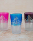 Moroccan Tea Glasses – Frosted Multicolour Set of 6