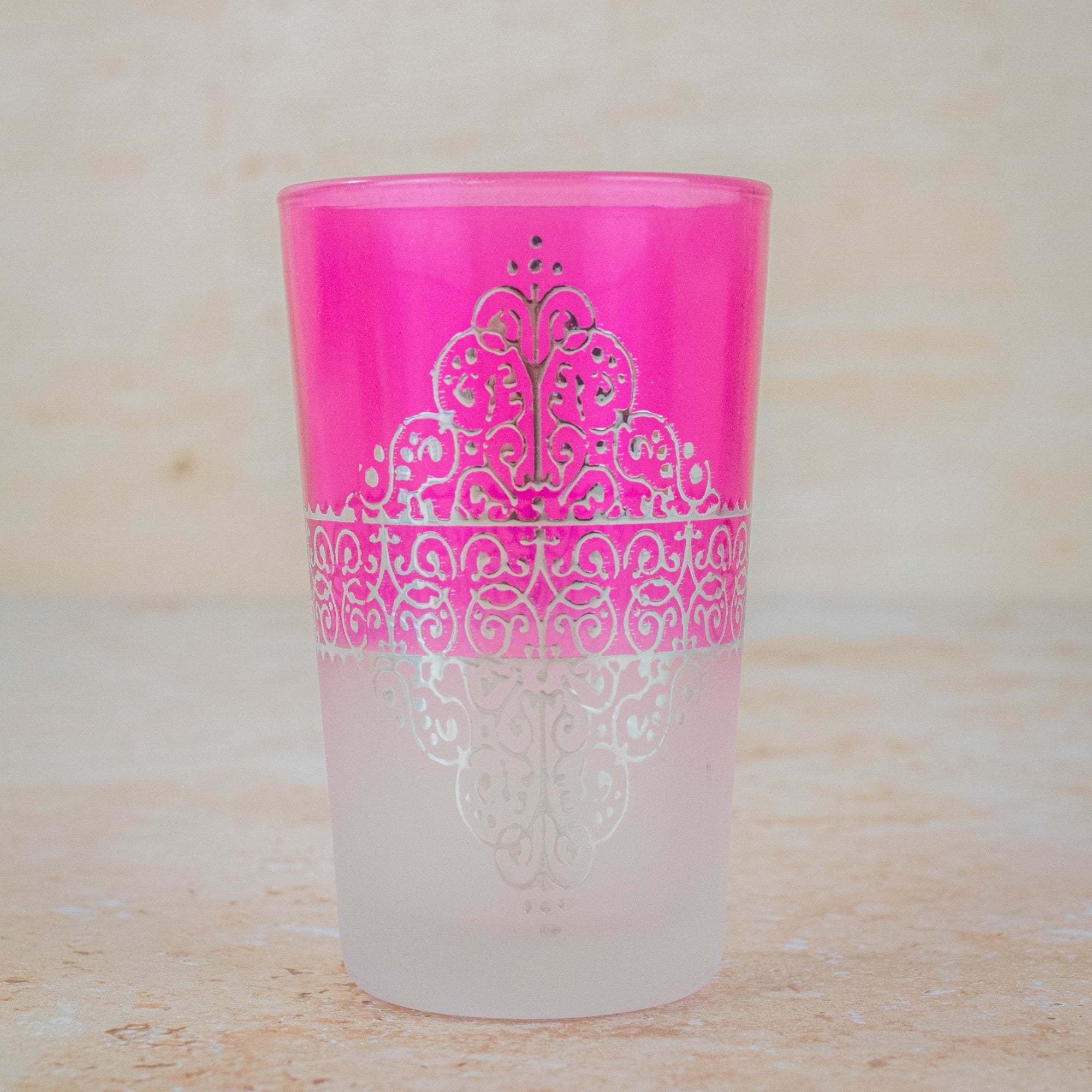 Moroccan Tea Glasses – Frosted Multicolour Set of 6