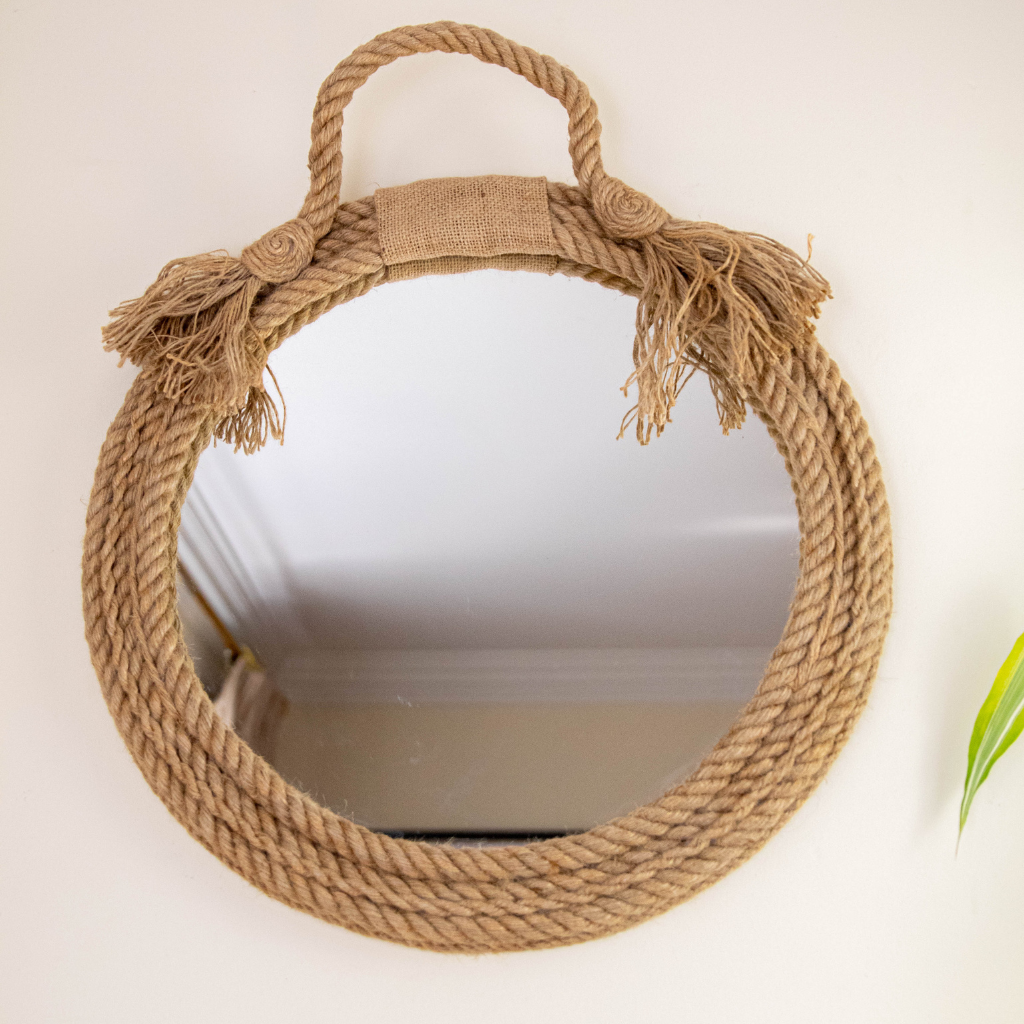 Decorative Hanging Mirror Rope Bathroom