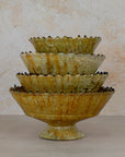 Handmade Tamegroute Pottery Pedestal Bowl - Ochre
