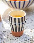 Handmade Striped Ceramic Tumbler - Black