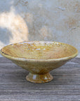 Handmade Tamegroute Sculptural Pedestal Bowl - Ochre