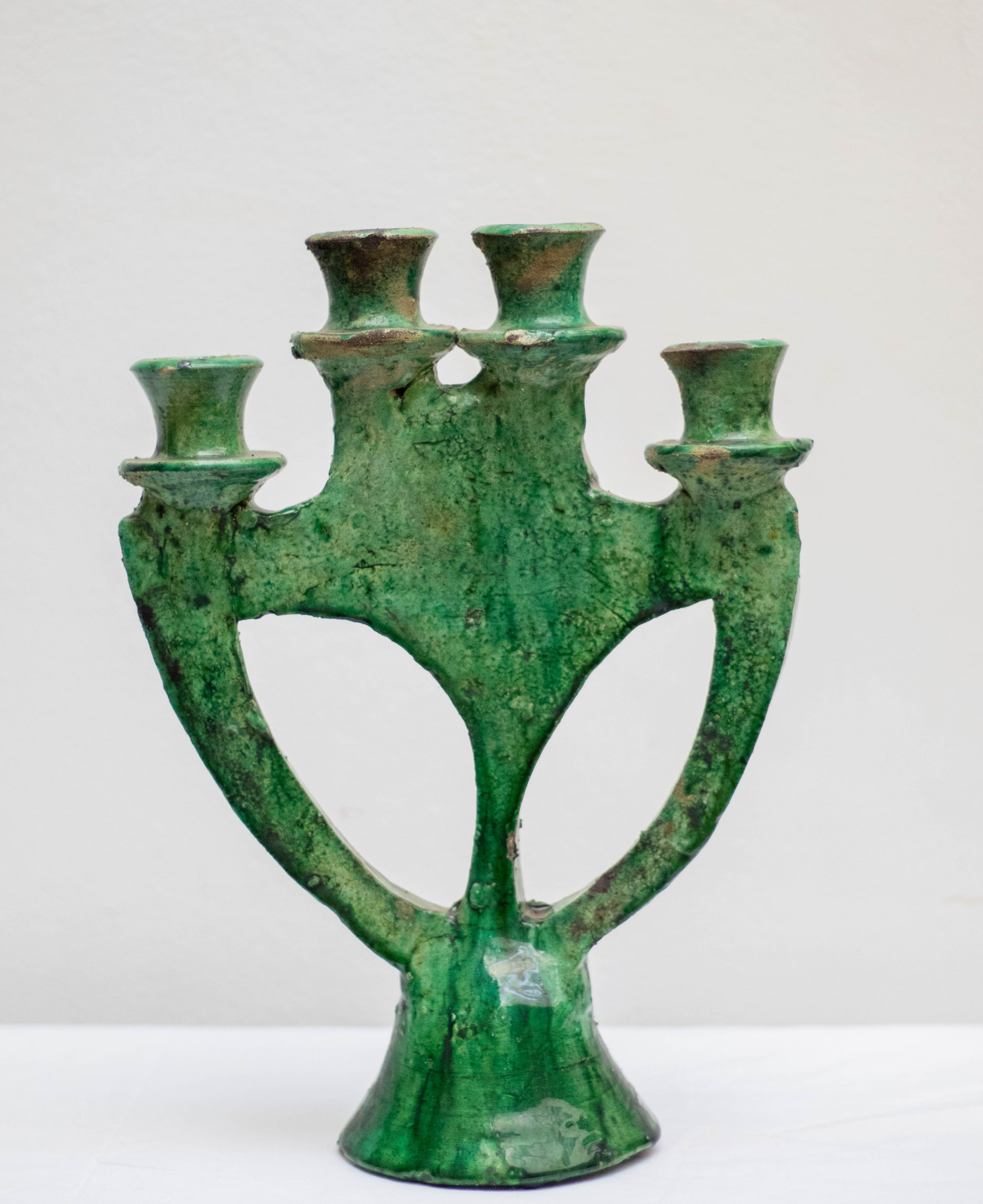 Vintage Tamegroute Handmade Candlestick Holder
