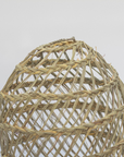 Wicker Doum Openwork Tube Shaped Suspension Light