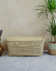 Handmade Wicker Storage Trunk  - Palm Leaf Storage Basket 60cm
