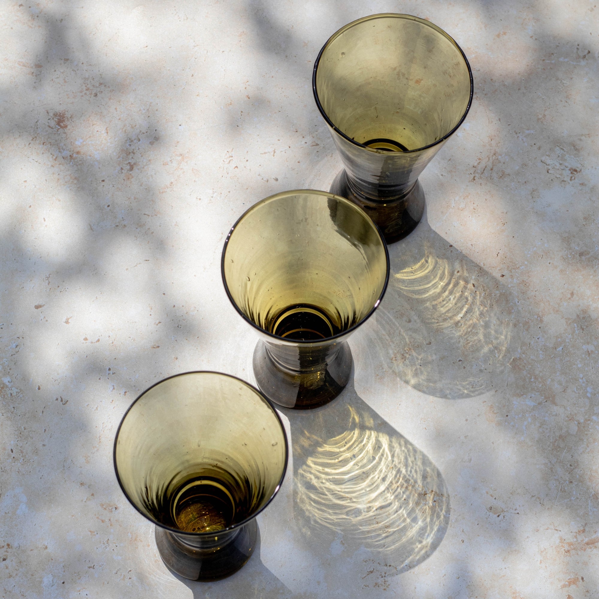 Amber Handblown Beldi Glass | Moroccan Mouth-Blown
