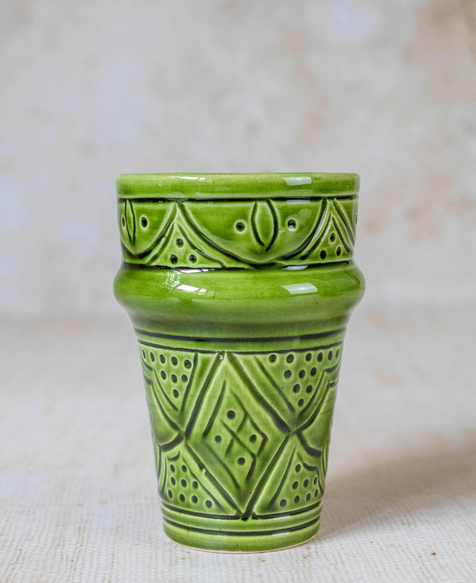 Tazekka Green Moroccan Ceramic Tumbler