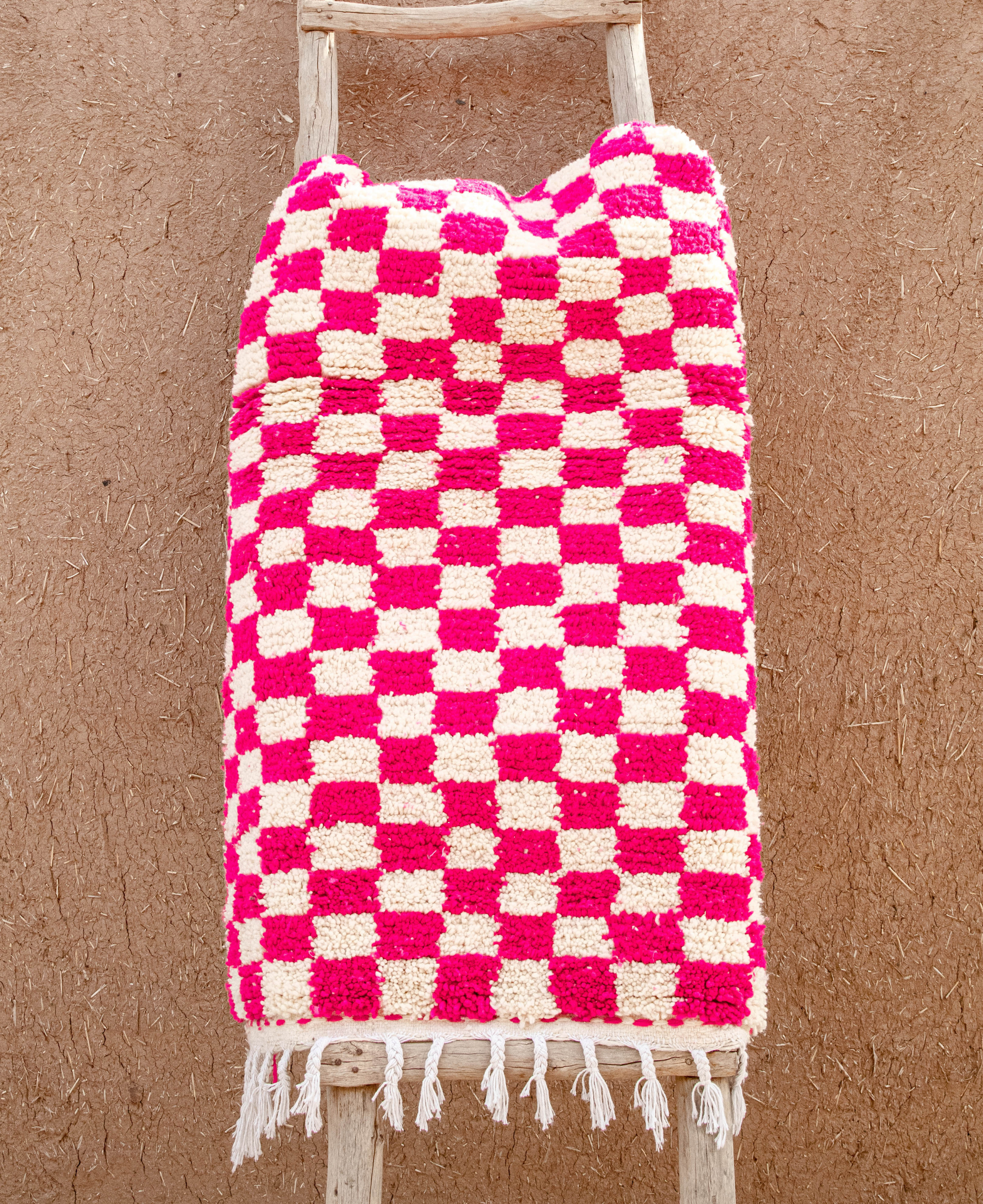 Moroccan Checkered Wool Rug 
