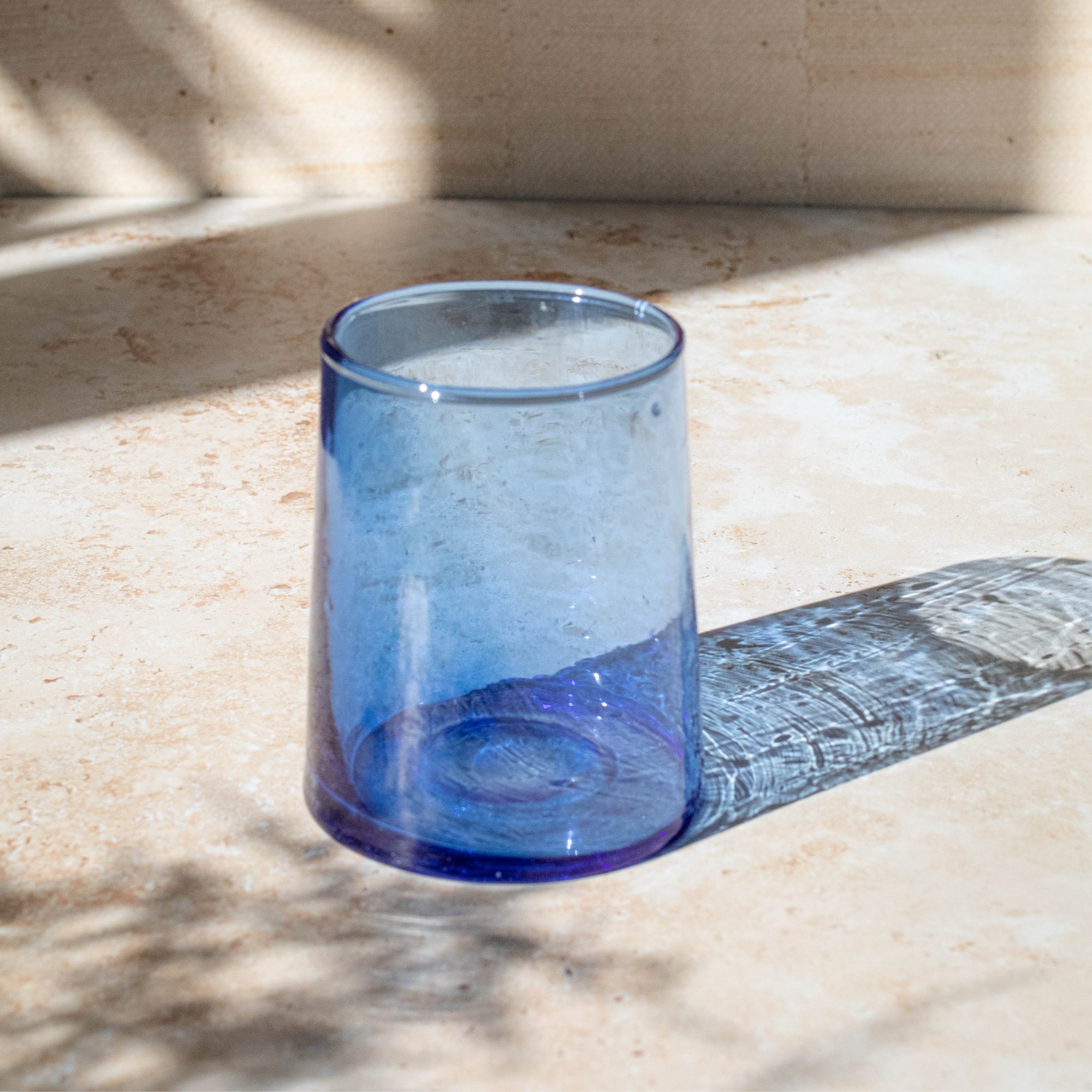 Handmade Moroccan Beldi Glass - Blue