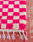 Moroccan Checkered Wool Rug 