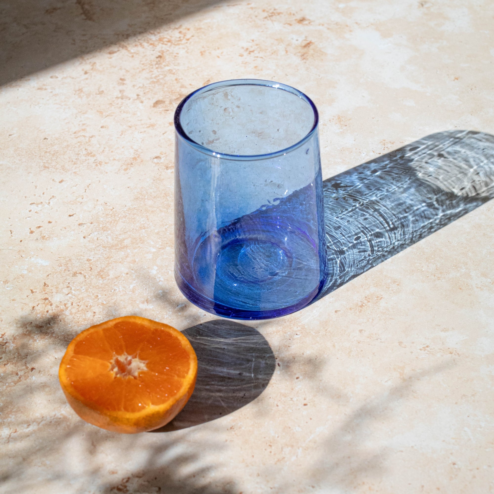 Handmade Moroccan Beldi Glass - Blue