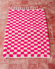 Moroccan Checkered Wool Rug 
