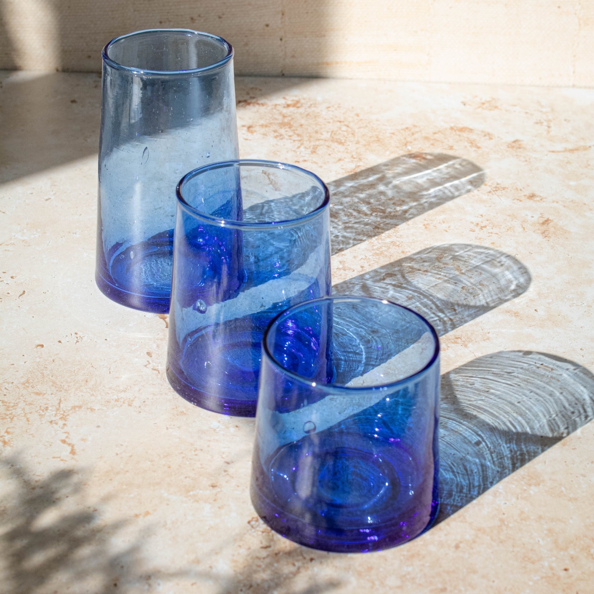 Handmade Moroccan Beldi Glass - Blue