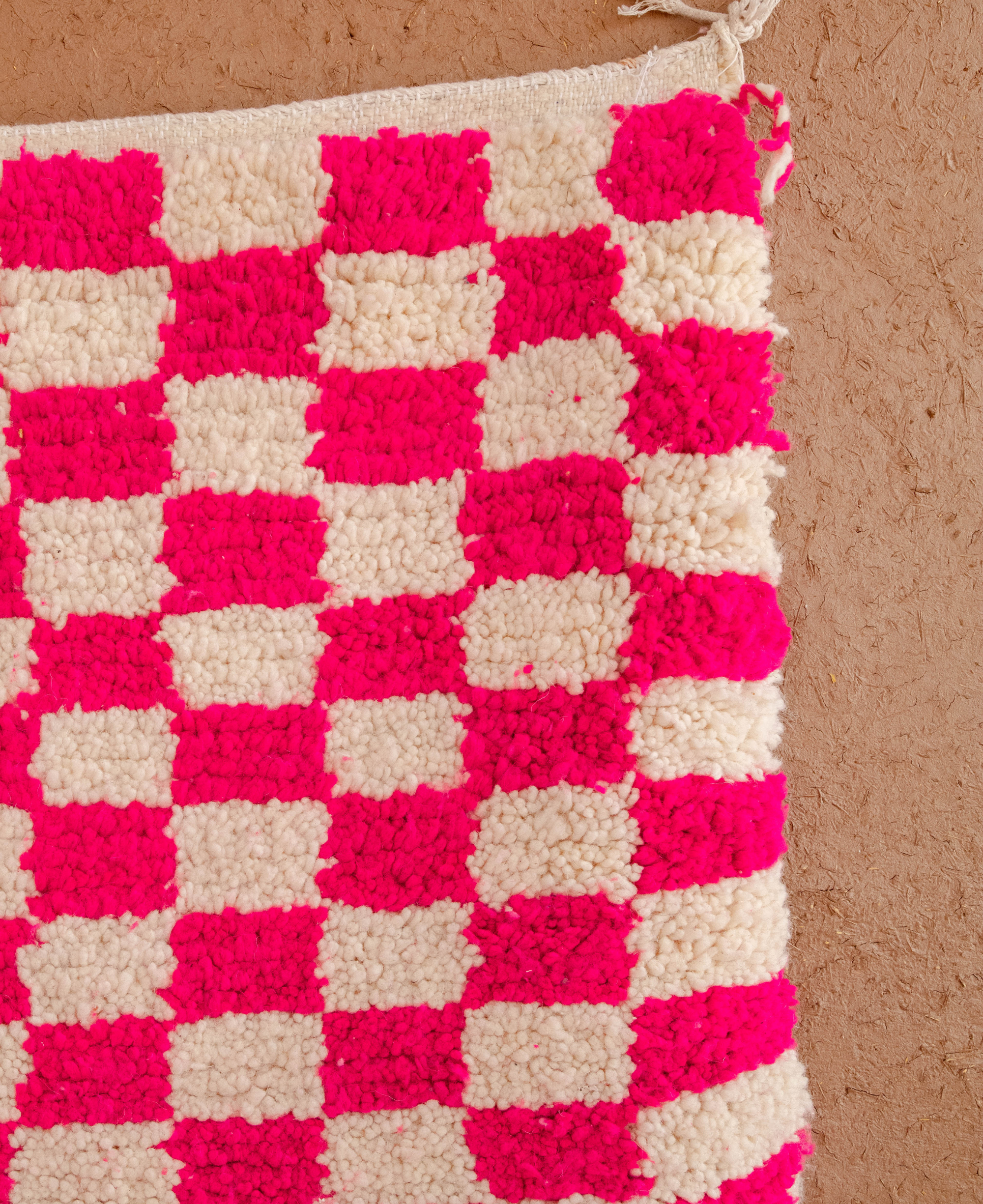 Moroccan Checkered Wool Rug 