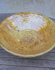 Handmade Tamegroute Sculptural Pedestal Bowl - Ochre
